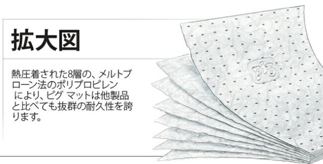 ヘビーウェイト油専用吸収マット 幅51cm x 長さ51cm オイル吸着マット MAT459 PIG ピグ_2