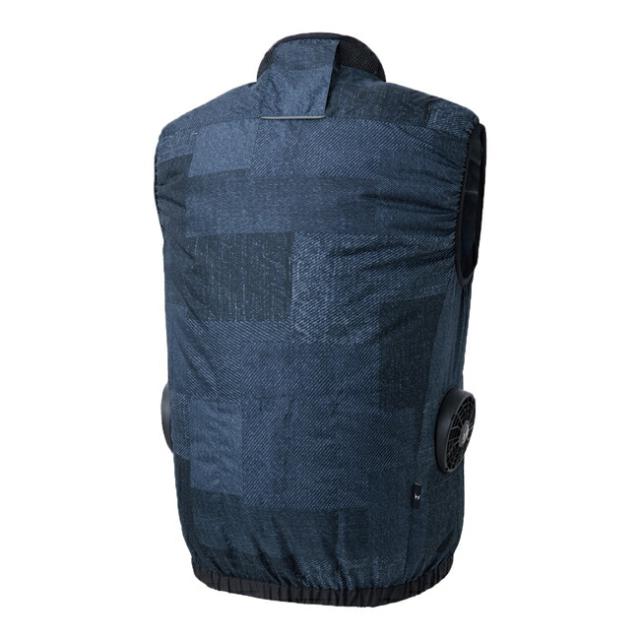 綿・ポリ混紡制電 空調服/作業着 〔ファンカラー：ブラックレッド