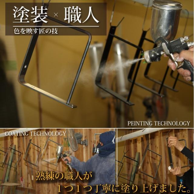 アイアン 棚 シェルフ おしゃれ 職人手作り 日本製 ウォールシェルフ 黒 (つや消し) 2段 (大) 耐荷重 50kg 30Kg アイアンブラケット アンティーク 棚受け 金具 DIY_3