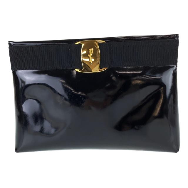 特売 黒 2wayバッグ パテント×レザー ヴァラ フェラガモ ferragamo - ショルダーバッグ 特売 黒 2wayバッグ パテント×レザー ヴァラ フェラガモ ferragamo - ショルダーバッグ
