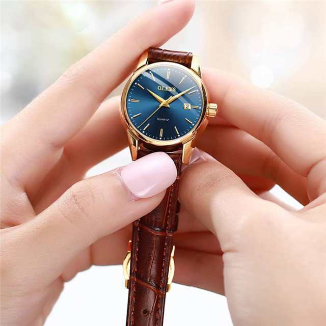 腕時計 レディース おしゃれ 安い 北欧デザイン ブランド OLEVS オレブス かわいい 日本製ムーブメント デザインウォッチ ホワイト ネイ
