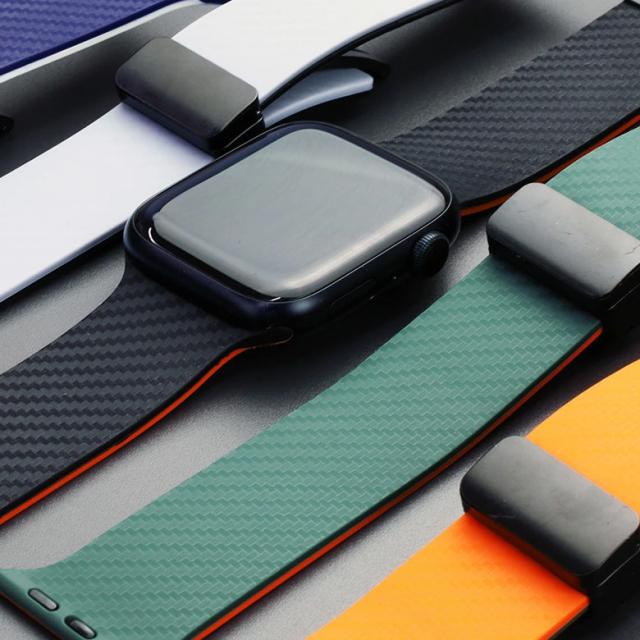 アップルウォッチ カーボンSTYLE シリコン バンド Apple Watch ベルト 