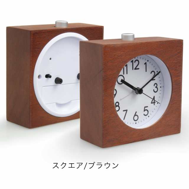 レトロ 竹製シンプルアナログ置時計