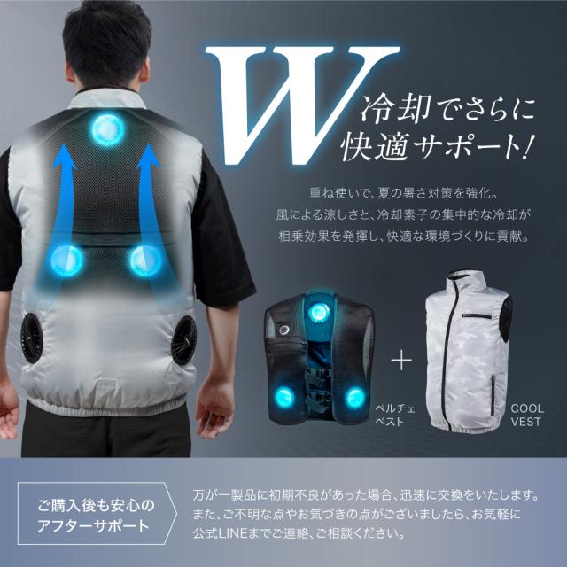 ペルチェベスト 日本企業企画 10000mAh大容量バッテリー付き 冷却ベスト フリーサイズ 男女兼用 熱中症対策 暑さ対策 作業ベスト EXCITECH 送料無料 プレゼント ギフト_10