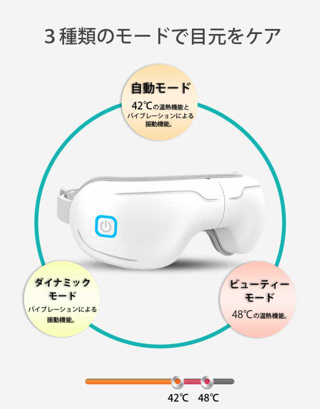 日本語説明書付き  商品 ホットアイマスク USB  SLOTRE 充電 コードレス  15分タイマー マッサージ アイケア