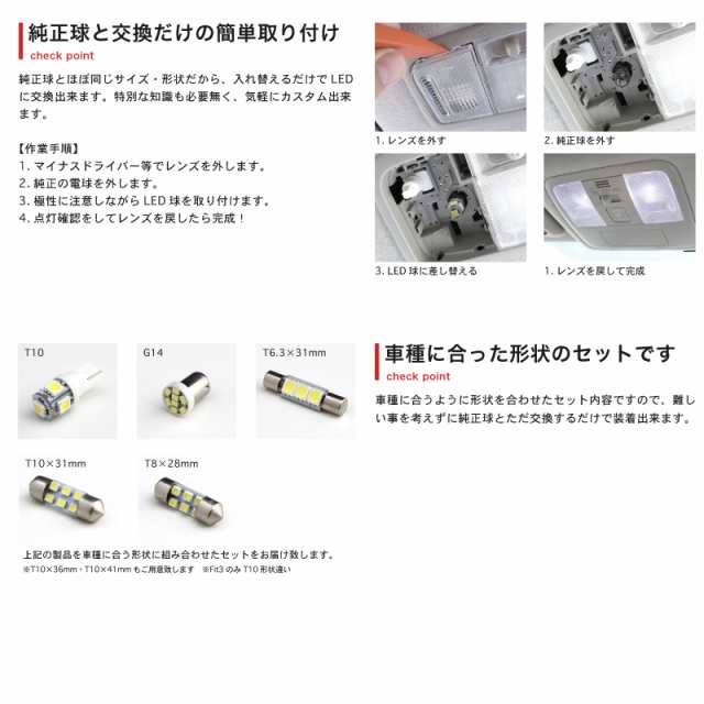 お試し価格】 JF1/2 NBOX+ 後期(N-BOX) [H25.12～] 簡単交換 LED ルームランプ 4点セット パーツ 室内灯 SMD LED  ホンダの通販はau PAY マーケット - ヤマトオート au PAY マーケット店