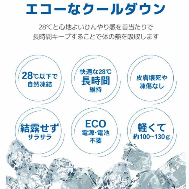 ネッククーラー PCM クールリング ネックバンド 涼しい 28℃自然凍結