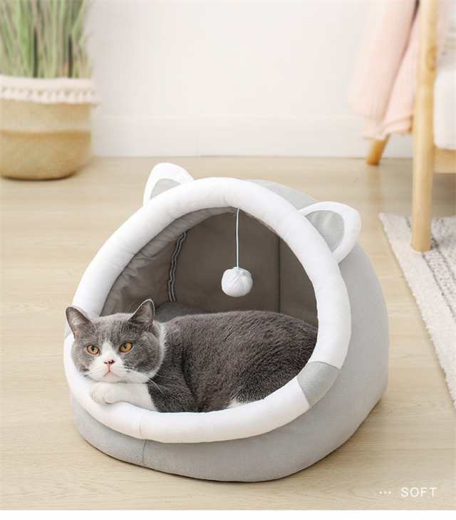 猫ハウス ドーム型 猫ベッド ペット ベッド 冬用 猫 犬 もこもこ