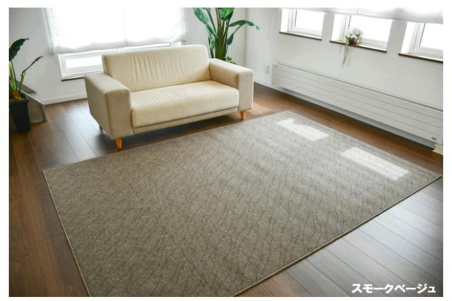 カーペット 6畳 261×352cm 絨毯 防炎 防音 防ダニ 抗菌 金鳥 日本製 アイボリー グレー ブラウン グリーン KYY 【PN-5000／６畳】_2
