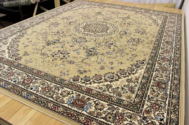 日本製 カーペット ラグマット 洗える 薄手 約 4.5畳 240×240 cm 正方形 スクエア サイズ モケット織り 絨毯 ラグ オールシーズン 床暖房対応 抗菌 防臭 総柄 クラシック OSM 【モンタナ240×240】_2