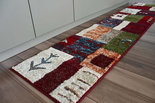 廊下、寝室、キッチンの入り口に最適な、洗えるロングランナーラグ - 幅60cm～120cm、長 洗えるロングランナーラグ 100x350cm | 廊下・寝室・キッチンカーペット | 幅60cm～120cm | 玄関用滑り止めデザ