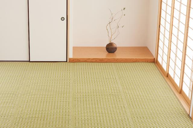 ビニール風 柄上敷き 約261×352糎 い草風引っ敷き 洗える引っ敷き 余暇居敷き ござ ゴザ 畳の上 フローリング 和風 和今めかしい 6帖 六畳 261x352 【ルイス日本の首都間６畳】