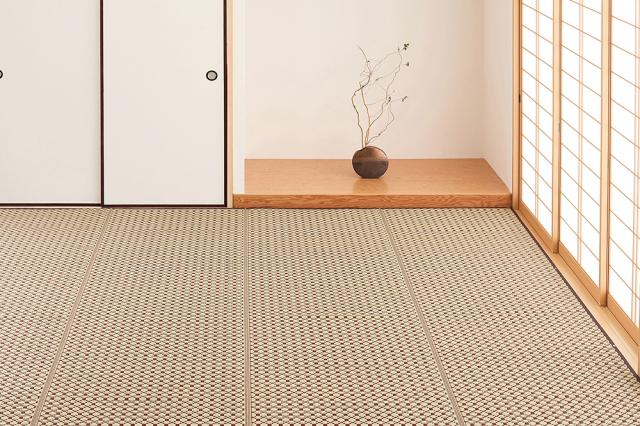 ビニール風 柄上敷き 約261×352糎 い草風引っ敷き 洗える引っ敷き 余暇居敷き ござ ゴザ 畳の上 フローリング 和風 和今めかしい 6帖 六畳 261x352 【ルイス日本の首都間６畳】