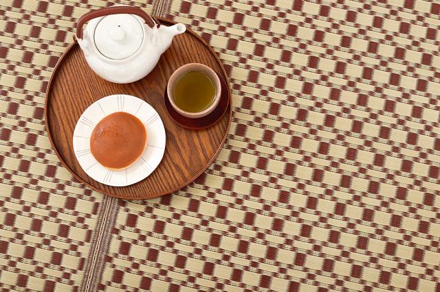 ビニール風 柄上敷き 約261×352糎 い草風引っ敷き 洗える引っ敷き 余暇居敷き ござ ゴザ 畳の上 フローリング 和風 和今めかしい 6帖 六畳 261x352 【ルイス日本の首都間６畳】