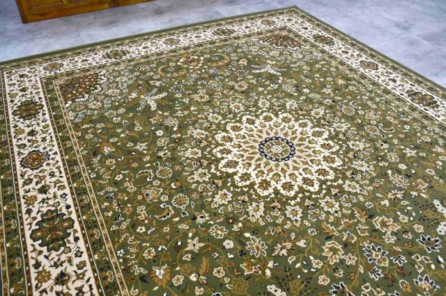 絨毯 じゅうたん 4.5畳 ラグ 240×240cm 正方形 おしゃれ ラグマット アンティーク クラシック 防炎 ウィルトン 厚手 青 ブルー グリーン レッド 赤 全3カラー 当社在庫 【カララ 240×240】_4
