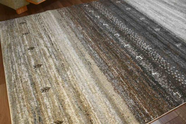 ラグマット 3畳 厚手 ラグ 200×250 カーペット ギャッベ柄 北欧モダン おしゃれ かわいい デザインラグ じゅうたん ウィルトン グレー ブラウン CNL 【ゴイアン 200×250cm】 床暖対応_4