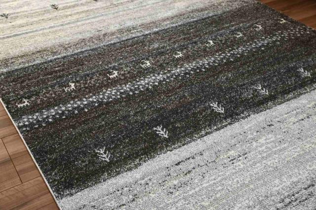 ラグマット 3畳 厚手 ラグ 200×250 カーペット ギャッベ柄 北欧モダン おしゃれ かわいい デザインラグ じゅうたん ウィルトン グレー ブラウン CNL 【ゴイアン 200×250cm】 床暖対応_12
