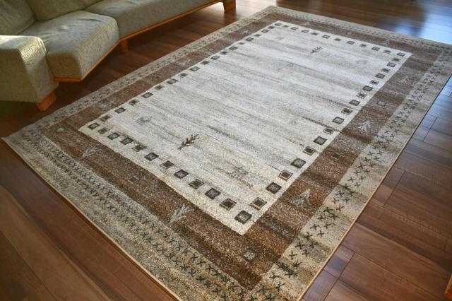 ラグマット 3畳 厚手 ラグ 200×250 カーペット ギャッベ柄 北欧モダン おしゃれ かわいい デザインラグ じゅうたん ウィルトン グレー ブラウン CNL 【ゴイアン 200×250cm】 床暖対応_15