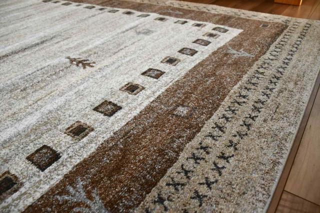 ラグマット 3畳 厚手 ラグ 200×250 カーペット ギャッベ柄 北欧モダン おしゃれ かわいい デザインラグ じゅうたん ウィルトン グレー ブラウン CNL 【ゴイアン 200×250cm】 床暖対応_18
