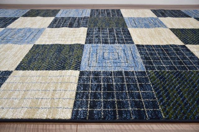 ラグマット 北欧 モダン おしゃれ 絨毯 6畳 240×330cm 絨毯 じゅうたん ウィルトン 厚手 ブルー ベージュ カジュアル 当社在庫 【パミ ２４０×３３０】 約六畳 ラグ Pam 240ｘ330 長方形_4