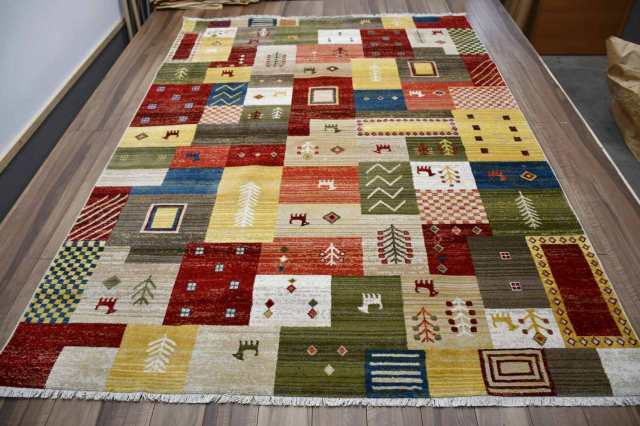 ギャッベ デザインラグ 絨毯 おしゃれ 240×240cm 約4.5畳 四角