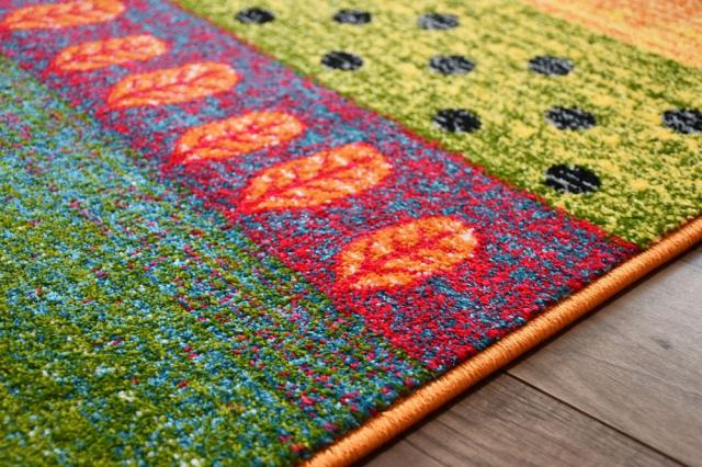 絨毯 ラグ 160×230cm おしゃれ かわいい 厚手 カーペット ギャッベ風 柄 じゅうたん ウィルトン織 オレンジ ネイビー デザインラグ CNL 【ロッブ 160×230】 長方形 約3畳 サイズ ラグマット_8