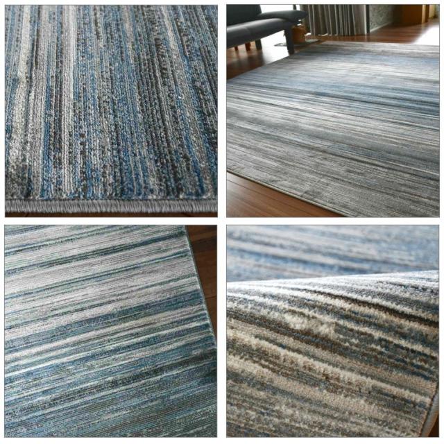 絨毯 じゅうたん 約8畳 ラグ 340×340cm 正方形 オリジナルデザインラグ おしゃれ ラグマット カーペット ヴィンテージ ウィルトン 厚手 防炎 青 ブルーグレー系 当社在庫 【セントロ 340×340】_12