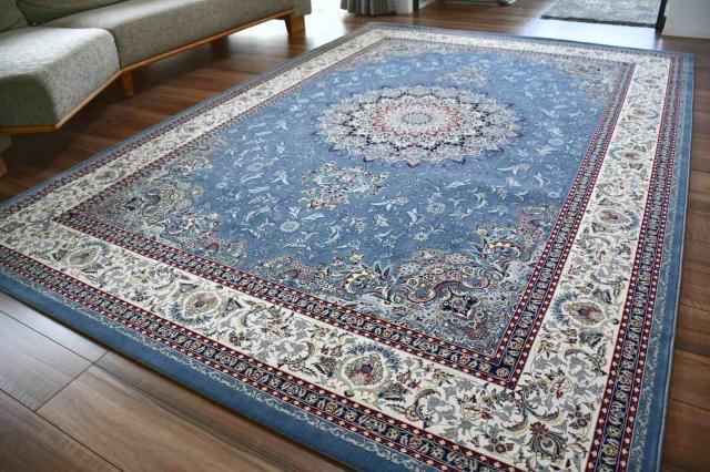 絨毯 ラグ カーペット 約4.5畳 240×240cm サイズ おしゃれ 140万ノット 厚手 防炎 クラシック アンティーク 柄 ウィルトン オリジナル デザインラグ 当社在庫 【ヴィアナ 240×240】 正方形_12