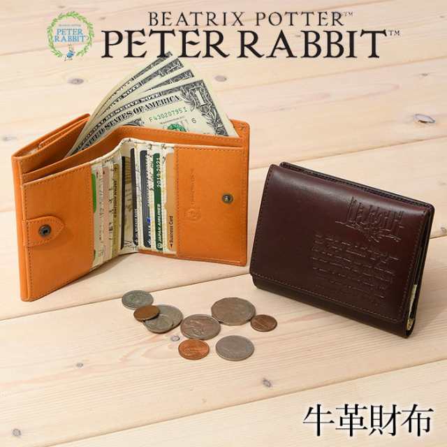 レディース 短財布 二つ折り スナップボタン開閉 絵手紙 刻印 ビクトリアス ポター Peter Rabbit の通販はau Pay マーケット Perenne