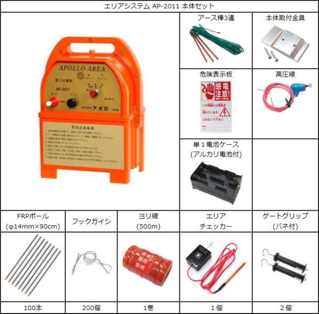 アポロ 電気柵セット 1反張り AP-1TAN25-FRP (250m×2段/ヨリ線/FRPポール) [電柵][送料無料(一部地域を除く)]_1