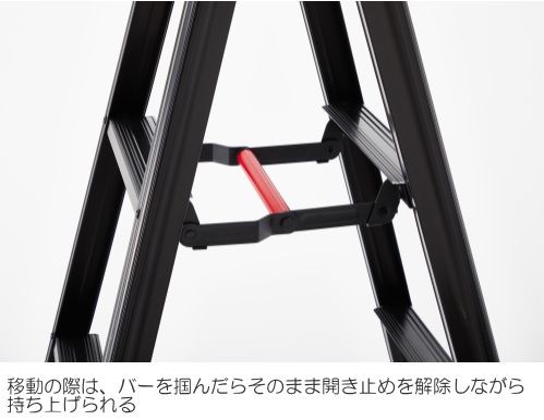 脚立 長谷川工業 専用脚立 脚軽BLACK RZB-15b 天板高:1.39m 軽くて強い脚軽シリーズ 最大使用荷重 130kg 5尺_2
