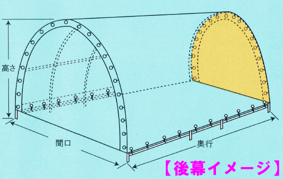 南栄工業 パイプ倉庫 GR-59用　張替シート 後幕_1