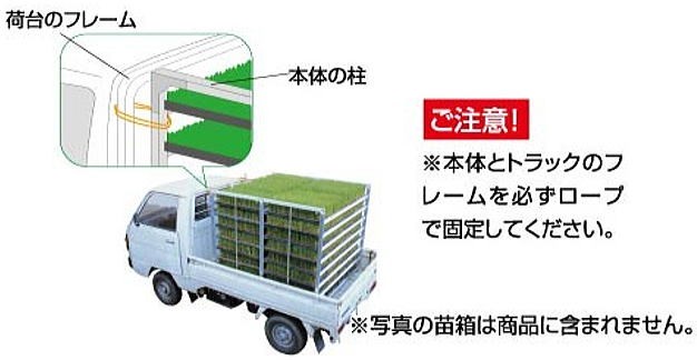 昭和ブリッジ 水平収納式 苗箱収納棚 NS-80 80枚(2列×10段×4枚) 全長1320×全幅1280×全高1460mm 小規模農家向け 運搬時に掛かる横揺れや縦揺れにもビクともしない_3