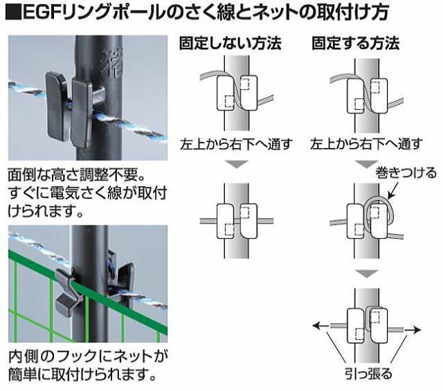 末松電子製作所 電気柵用支柱 ポール ゲッターEGFリングポール 94cm