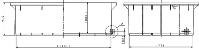 角型容器 ダイライト R型角型容器 300L RL-300(40A排水栓付) 1個 肉厚、丈夫で長持ち  外寸：(長さ)1305×(幅)920×(高さ)410mm カラー：ブルー 角型槽 角桶 [送料無料]の通販はau PAY マーケット - 山蔵屋 |  au PAY マーケット－通販サイト