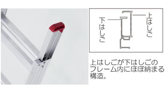 2連はしご 長谷川工業 [2連はしご] アルミ2連はしご HD2-84b 全長 8.44m 縮長 4.76m ハセガワ_2
