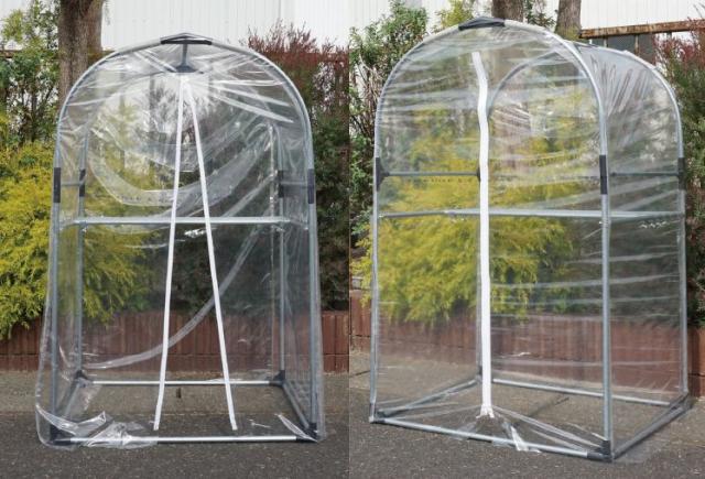 南栄工業 ビニール温室 ミニ温室HI MGH148 幅:約94cm 奥行:約75cm 高さ:148cm 棚付き 植物の保温 育成 簡易温室 小型 ベランダ 園芸 温室栽培 霜除_5
