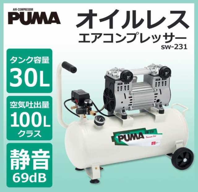 17,015円【美品】エアコンプレッサー 藤原産業 SW-231