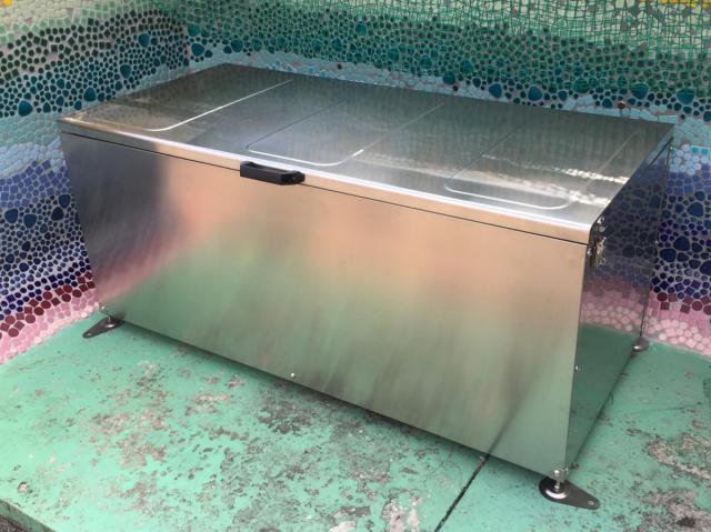 メタルテック ふた付きダストボックス 大容量500L  DSU-S1300(W1300×D590×H610mm)  ゴミ収集庫/自治体/町内会/マンション/ゴミ収集所/集積所/金属/価格/ごみ/カラス/対策/猫/ゴミストッカー
