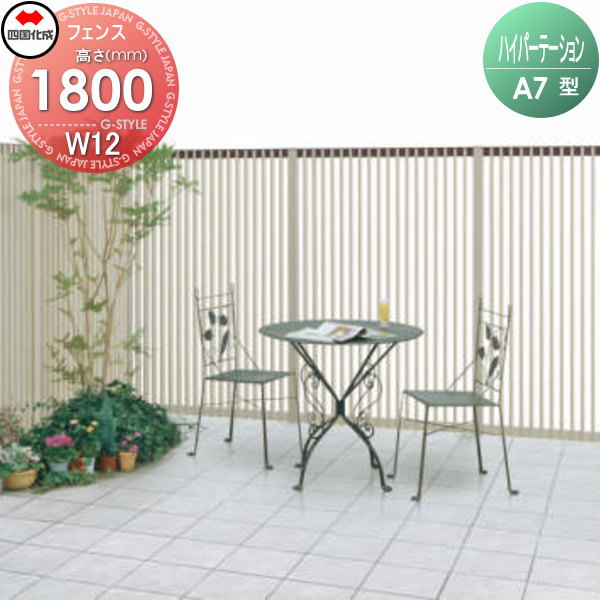 アルミフェンス 四国化成 【ハイパーテーションA7型 フェンス本体 W12 H1800】  HPTA7-1812SN ガーデン DIY  塀 壁 囲い エクステリア