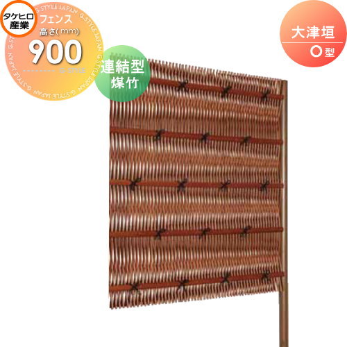 竹垣 人工 フェンス 【thH900L】【大津垣 O型（煤竹）連結型 H900 組立式 SSOE-5009L】 竹垣フェンス 人工竹垣 目隠しフェンス 樹脂製 外壁 庭 和風空間 タケヒロ産業