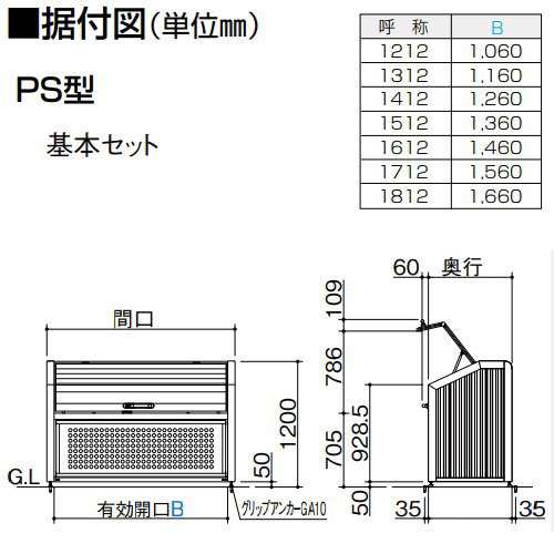 ■四国化成工業 建材事業 集合住宅 【ゴミストッカー PS型 基本セット GPS-1712-07SC】 間口1700mm×奥行き700mm×高さ1200mm 容量970L 大型ゴミ箱 町内会 集合住宅 マンション アパート 店舗 業務用 公共施設 屋外用の通販は