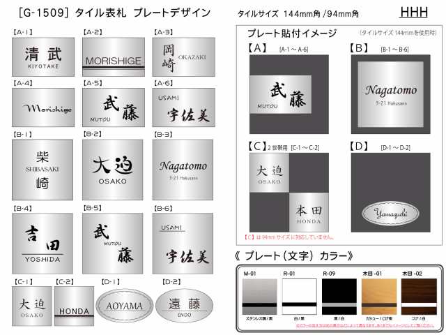 Diy表札 手作りキット タイル アクリル タイル表札 機能門柱 機能ポール 戸建て マンション 正方形 G 150の通販はau Pay マーケット エクステリアg Style