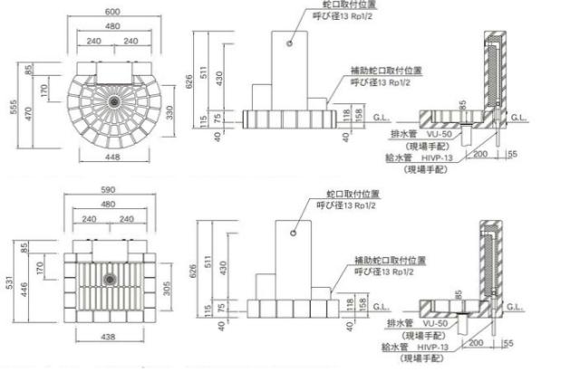 水栓柱 立水栓 レトロ アンティーク ニッコーエクステリア 【ウッドクリートタイプ】立水栓ユニット ガーデニング 庭まわり 水廻り ウォーターアイテム NIKKO　 ※蛇口水栓金具は別売です_2