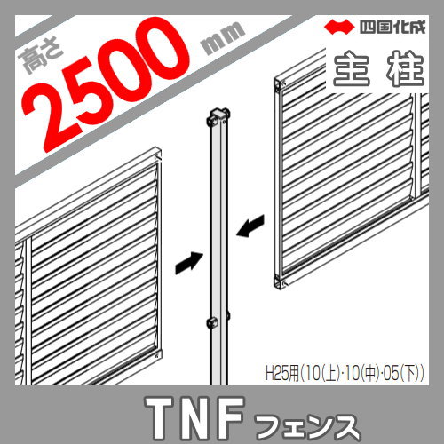 大型フェンス 四国化成 防音フェンス TNF 【2型 間柱タイプ用 主柱 H2500】 61DMP-25 ガーデン DIY  塀 壁 囲い エクステリア_1