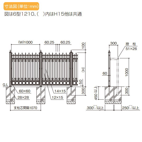 大型フェンス 四国化成 【大型フェンス BCF6型 本体 H1200】 BCF6-1210BK ガーデン DIY 塀 壁 囲い エクステリア