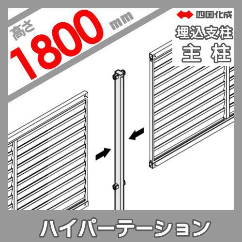 アルミフェンス 四国化成 ハイパーテーション 【A4型 埋込支柱用 主柱 H1800】 06MP-18SN ガーデン DIY 塀 壁 囲い  エクステリア｜au PAY マーケット