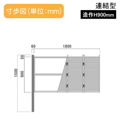 竹垣 人工 フェンス 【thH900L】【みす垣 E型（イエロー）連結型 H900 組立式 SSEA-1009L】 竹垣フェンス 人工竹垣 目隠しフェンス 樹脂製 外壁 庭 和風空間 タケヒロ産業_3