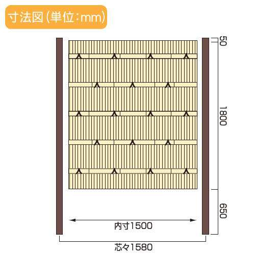 竹垣 人工 フェンス 【GARYU竹垣ユニット 大津垣 H1800 UGOA-1018