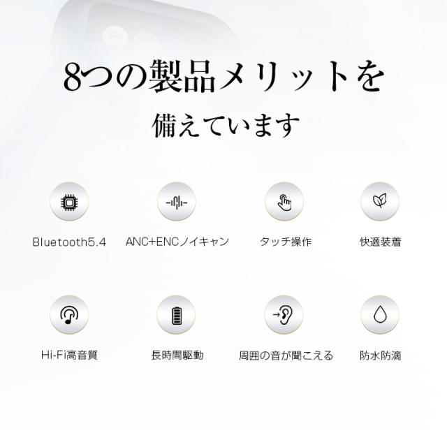 ANC対応・液晶付きイヤホン 画面付き イヤホン カナル型 ワイヤレスイヤホン Bluetooth5.4 TWS 液晶ディスプレイ 高遮音性 音漏れ防止 マイク内蔵 低遅延 長時間持続 自動ペアリング Type-C充電 操作簡単 高音質 iPhone/ipad/Android プレゼント 【PL保険加入済み製品・安心】_2